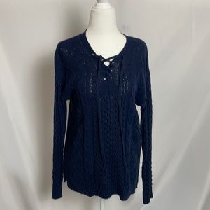 Old Navy Blue Cardigan String Front Sweater Size S